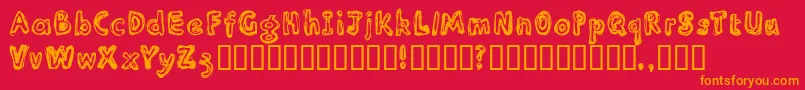 Inlinesr Font – Orange Fonts on Red Background