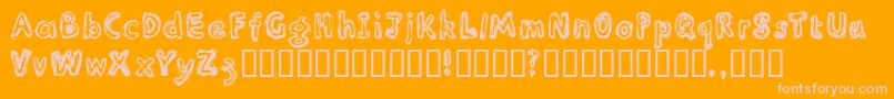Inlinesr Font – Pink Fonts on Orange Background