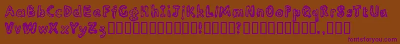 Inlinesr-Schriftart – Violette Schriften auf braunem Hintergrund