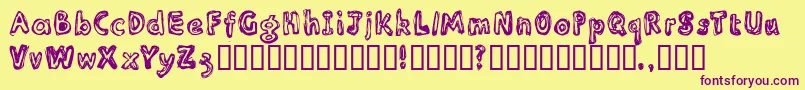 Inlinesr Font – Purple Fonts on Yellow Background