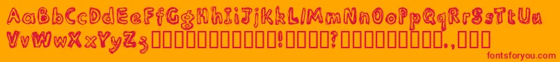 フォントInlinesr – オレンジの背景に赤い文字