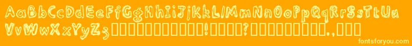 Inlinesr Font – Yellow Fonts on Orange Background