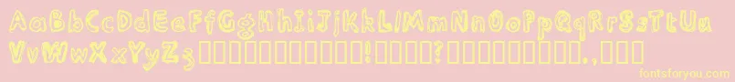 Inlinesr Font – Yellow Fonts on Pink Background