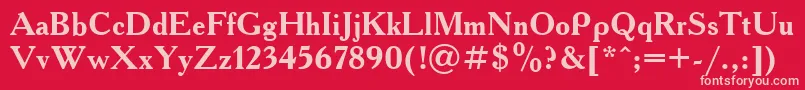 Academy7 Font – Pink Fonts on Red Background