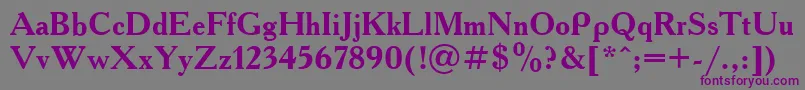 Шрифт Academy7 – фиолетовые шрифты на сером фоне
