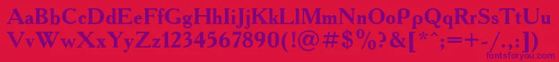 Academy7 Font – Purple Fonts on Red Background