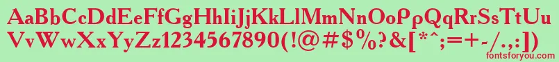 Academy7 Font – Red Fonts on Green Background