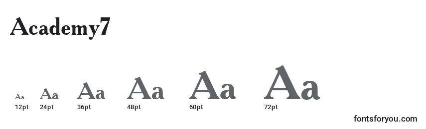 Academy7 Font Sizes
