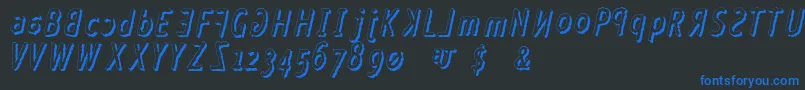Crazy ffy Font – Blue Fonts on Black Background