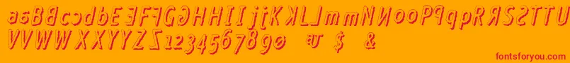 Crazy ffy Font – Red Fonts on Orange Background