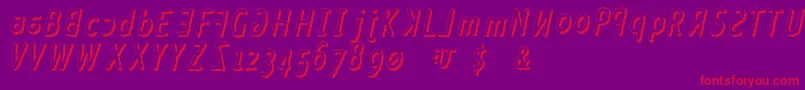 Crazy ffy Font – Red Fonts on Purple Background