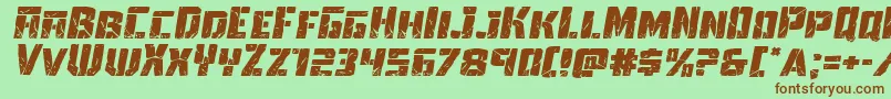 Towerruinsexpandital Font – Brown Fonts on Green Background