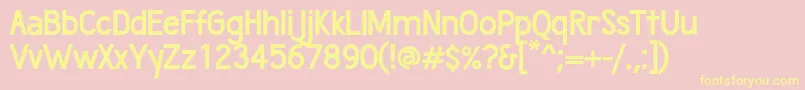 WumbologyBold-Schriftart – Gelbe Schriften auf rosa Hintergrund