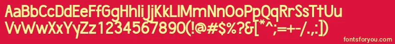 WumbologyBold Font – Yellow Fonts on Red Background