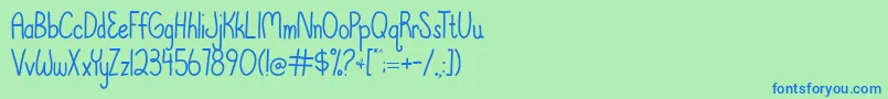 AustieBostMarketplace-Schriftart – Blaue Schriften auf grünem Hintergrund