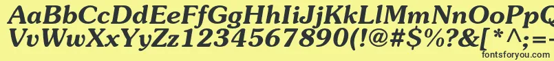 SouvenircBolditalic Font – Black Fonts on Yellow Background