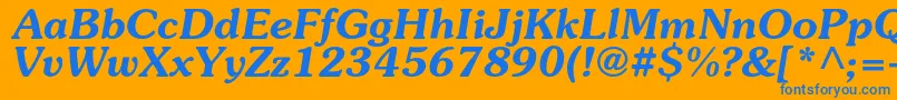 SouvenircBolditalic Font – Blue Fonts on Orange Background