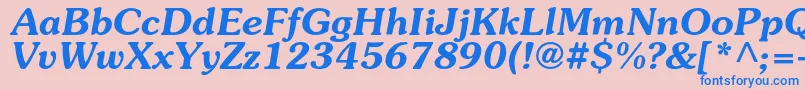 SouvenircBolditalic Font – Blue Fonts on Pink Background