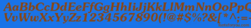 SouvenircBolditalic Font – Brown Fonts on Blue Background