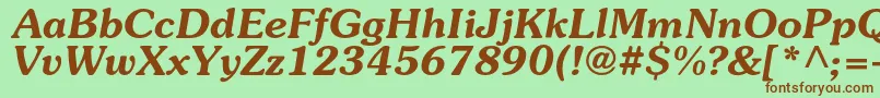 SouvenircBolditalic Font – Brown Fonts on Green Background