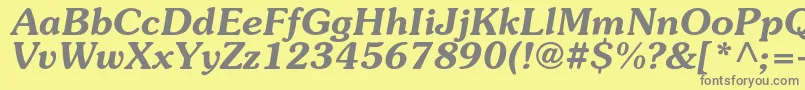 SouvenircBolditalic Font – Gray Fonts on Yellow Background