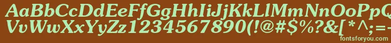 SouvenircBolditalic-fontti – vihreät fontit ruskealla taustalla