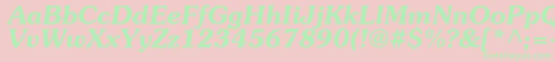 SouvenircBolditalic Font – Green Fonts on Pink Background