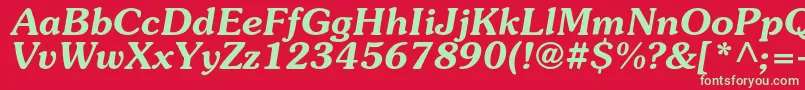 SouvenircBolditalic Font – Green Fonts on Red Background