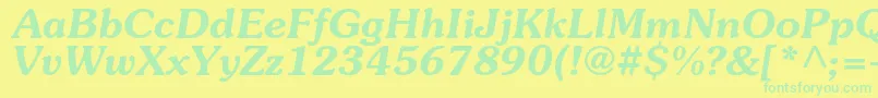 Weitere Informationen zur SouvenircBolditalic-Schriftart SouvenircBolditalic-Schriftart – Grüne Schriften auf gelbem Hintergrund