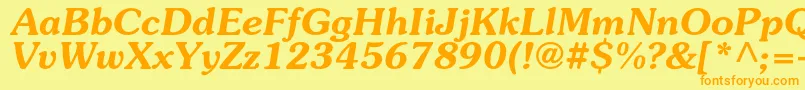 SouvenircBolditalic Font – Orange Fonts on Yellow Background