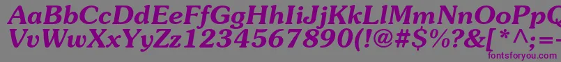 Шрифт SouvenircBolditalic – фиолетовые шрифты на сером фоне