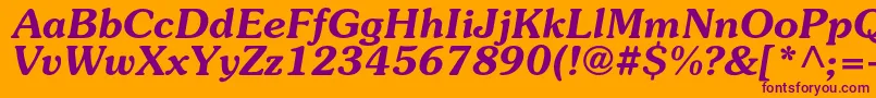 Czcionka SouvenircBolditalic – fioletowe czcionki na pomarańczowym tle