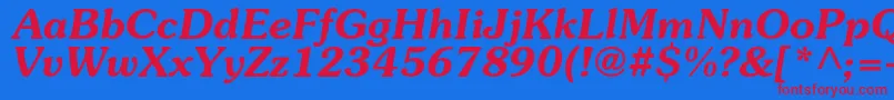 SouvenircBolditalic-fontti – punaiset fontit sinisellä taustalla