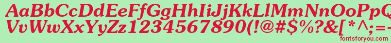 SouvenircBolditalic Font – Red Fonts on Green Background