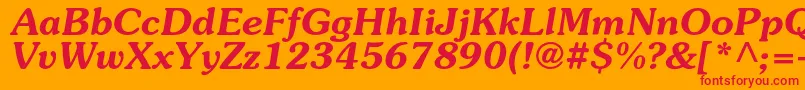 SouvenircBolditalic Font – Red Fonts on Orange Background