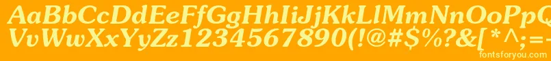 SouvenircBolditalic Font – Yellow Fonts on Orange Background