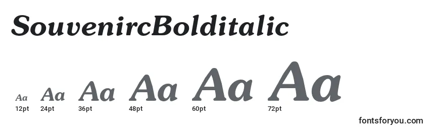 SouvenircBolditalic Font Sizes
