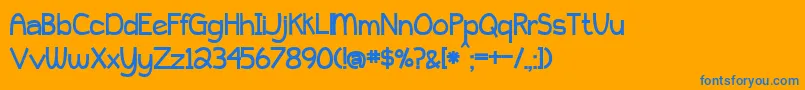 BmdPeytonJenniferBold Font – Blue Fonts on Orange Background