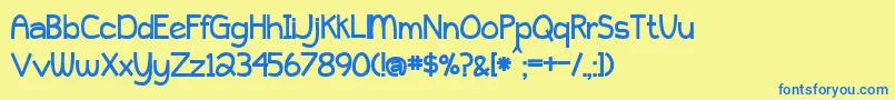 BmdPeytonJenniferBold Font – Blue Fonts on Yellow Background