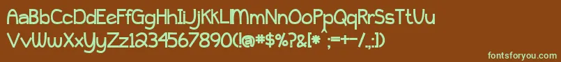 BmdPeytonJenniferBold Font – Green Fonts on Brown Background