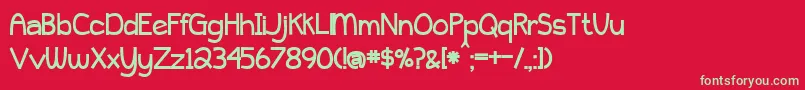 BmdPeytonJenniferBold Font – Green Fonts on Red Background