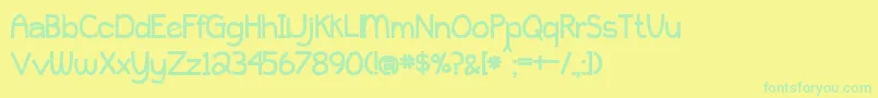BmdPeytonJenniferBold Font – Green Fonts on Yellow Background