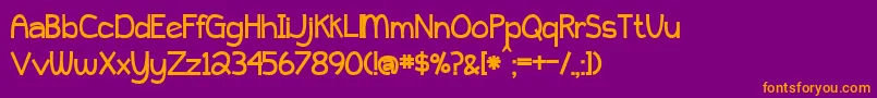 BmdPeytonJenniferBold-Schriftart – Orangefarbene Schriften auf violettem Hintergrund