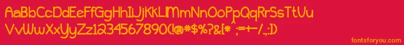 BmdPeytonJenniferBold Font – Orange Fonts on Red Background