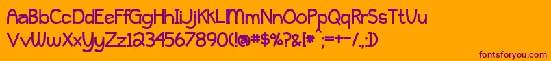 BmdPeytonJenniferBold-Schriftart – Violette Schriften auf orangefarbenem Hintergrund