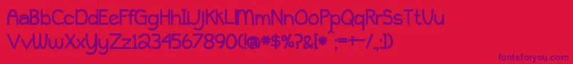 BmdPeytonJenniferBold Font – Purple Fonts on Red Background