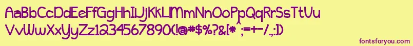 Шрифт BmdPeytonJenniferBold – фиолетовые шрифты на жёлтом фоне