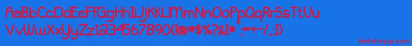 BmdPeytonJenniferBold Font – Red Fonts on Blue Background