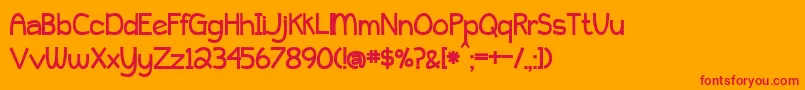 BmdPeytonJenniferBold Font – Red Fonts on Orange Background