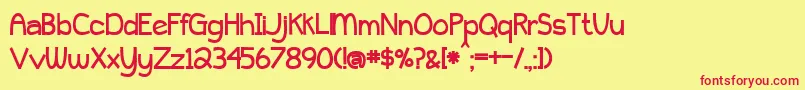 BmdPeytonJenniferBold Font – Red Fonts on Yellow Background